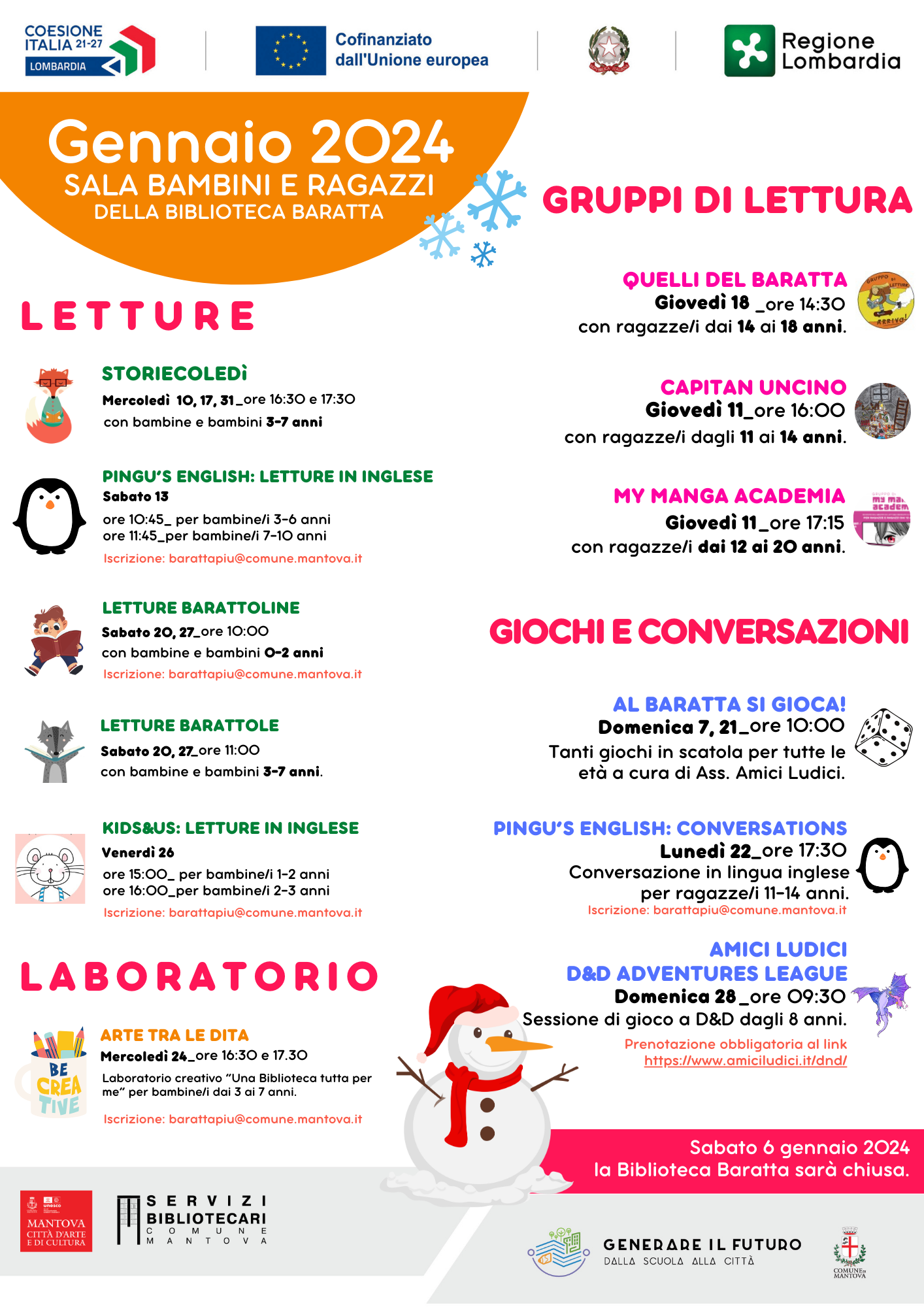 Sala Bambini e Ragazzi gennaio